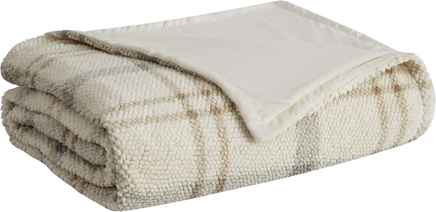 London Fog Popcorn Plaid Plush Throw