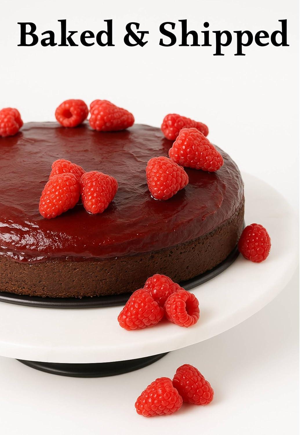 Sugar-Free Raspberry Chocolate Truffle Cake with Fresh Raspberries