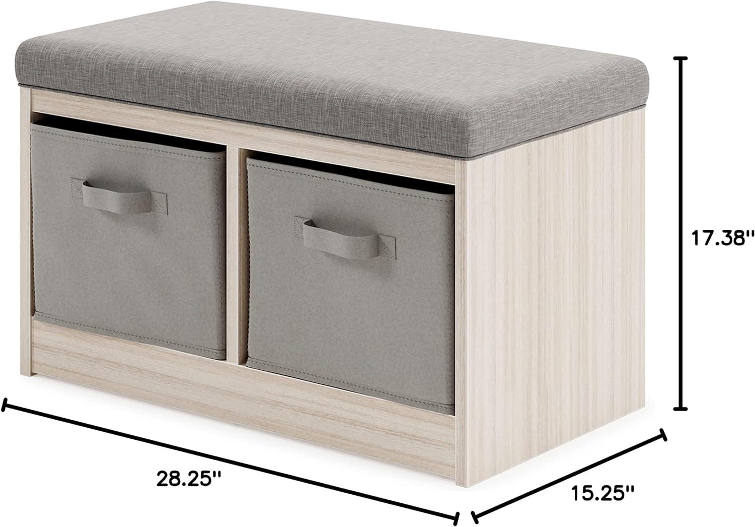 Signature Design by Ashley Casual Blariden Storage Bench, Gray/Natural