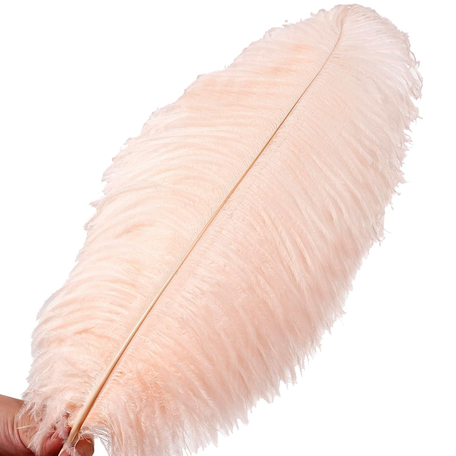 Larryhot Yellow Big Ostrich Feathers - 10pcs 16-18 inch for Vase,Wedding Centerpieces and Carnival Party(Yellow)