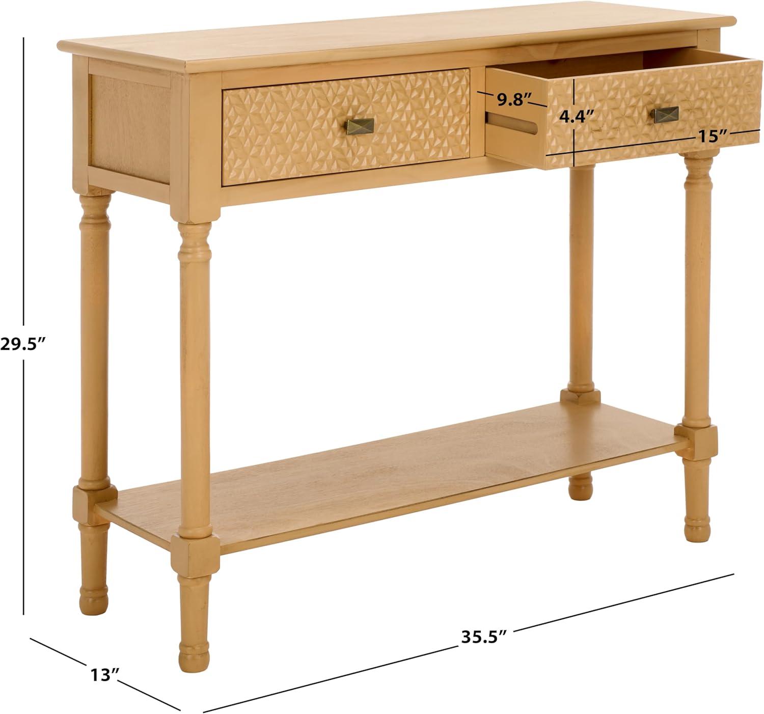 Halton 2 Drawer Console Table - Camel - Safavieh