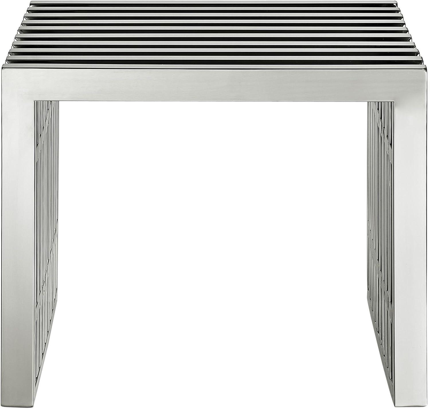 Small Stainless Steel Gridiron Bench by Modway