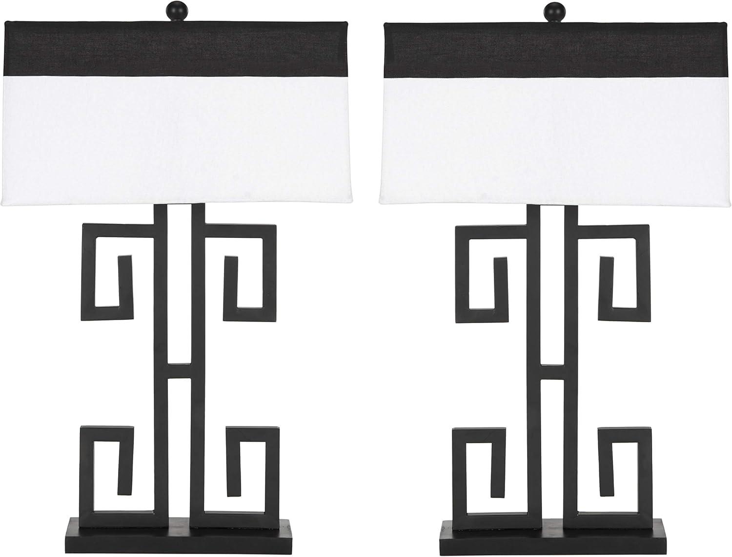 Greek Key Table Lamp (Set of 2) - Black - Safavieh