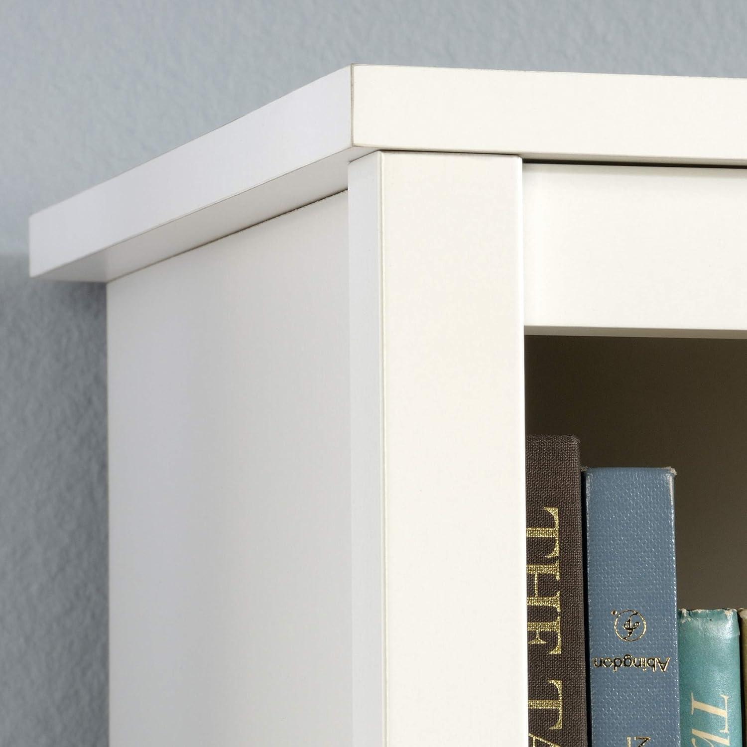 Soft White Adjustable Library Bookcase with Doors