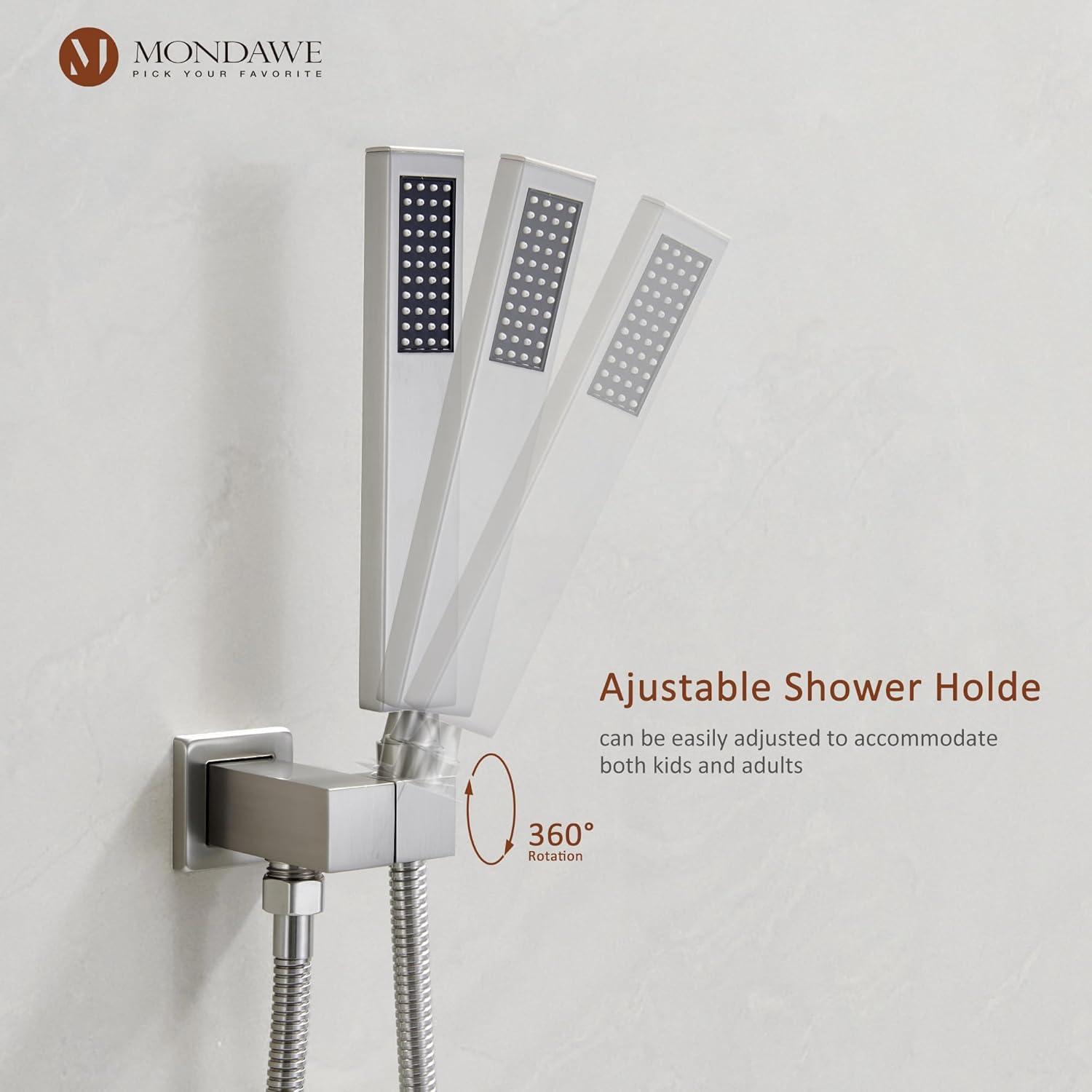 3-Function Rainfall Thermostatic Complete Shower System with Rough-in Valve