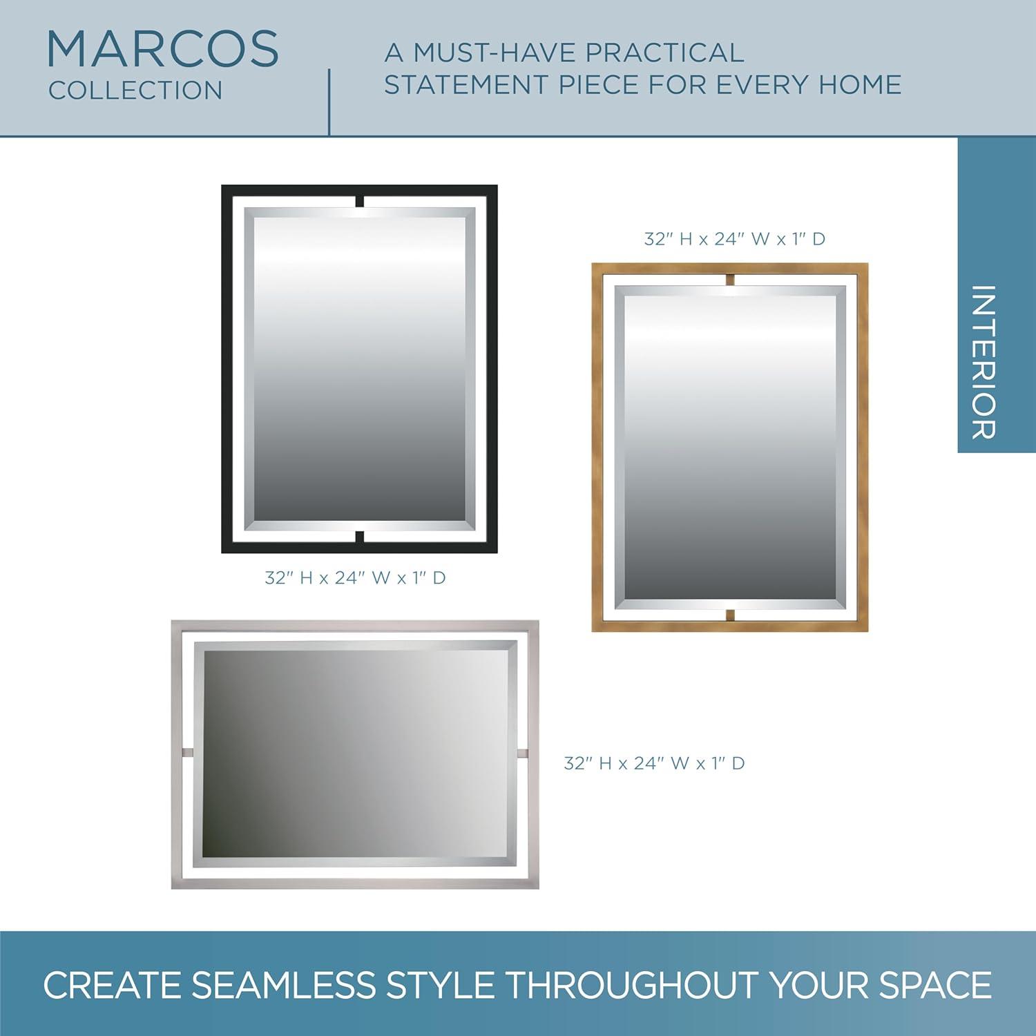 Quoizel Lighting Reflections - 32" Rectangular Light Mirror, Brushed Nickel/Semi Gloss Finish