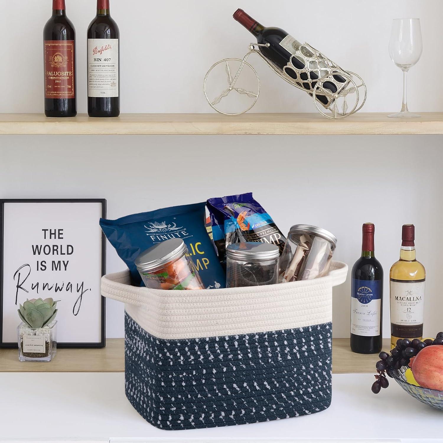 Rosecliff Heights Pack of 3 Cotton Rope Woven Baskets for Storage