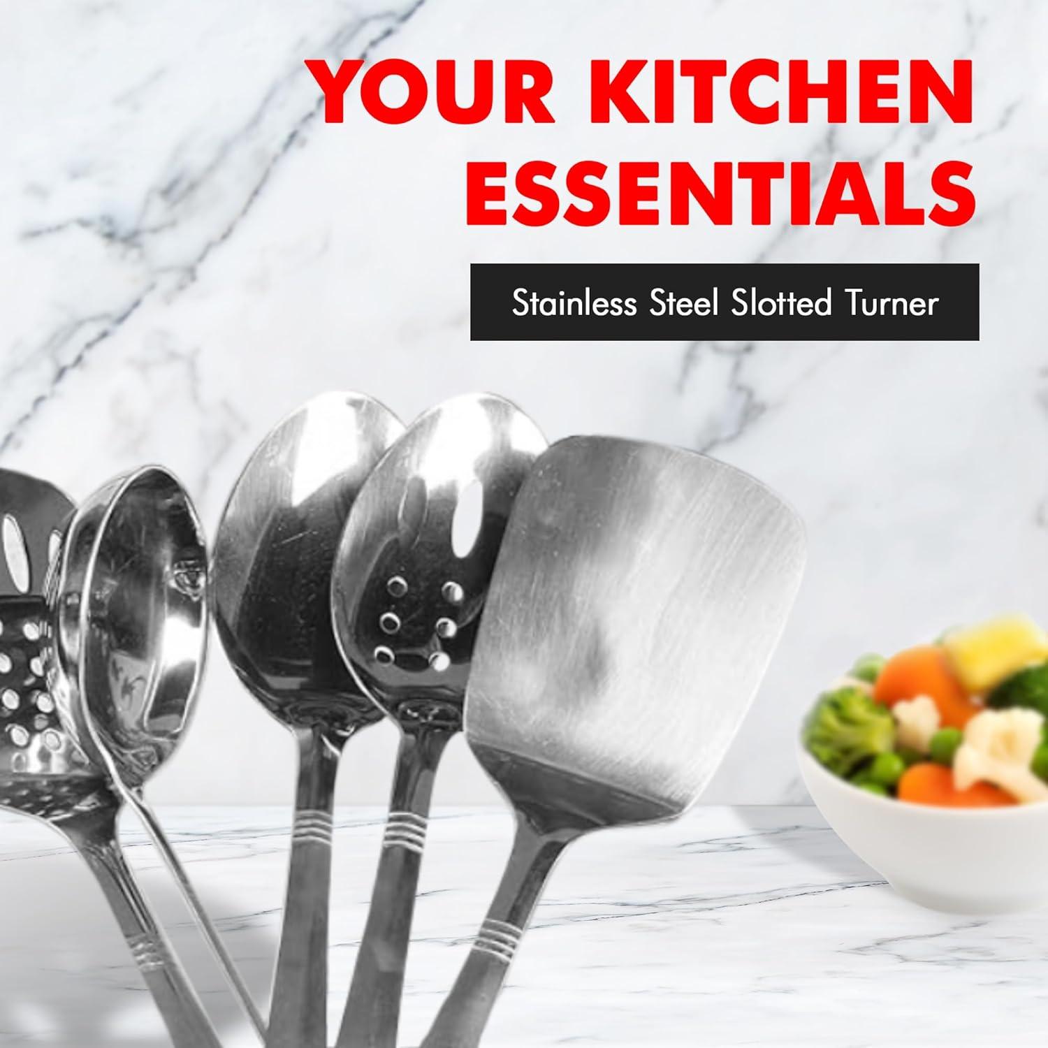 Chef Craft Select Slotted Turner/Spatula, 13.5 inch, Stainless Steel