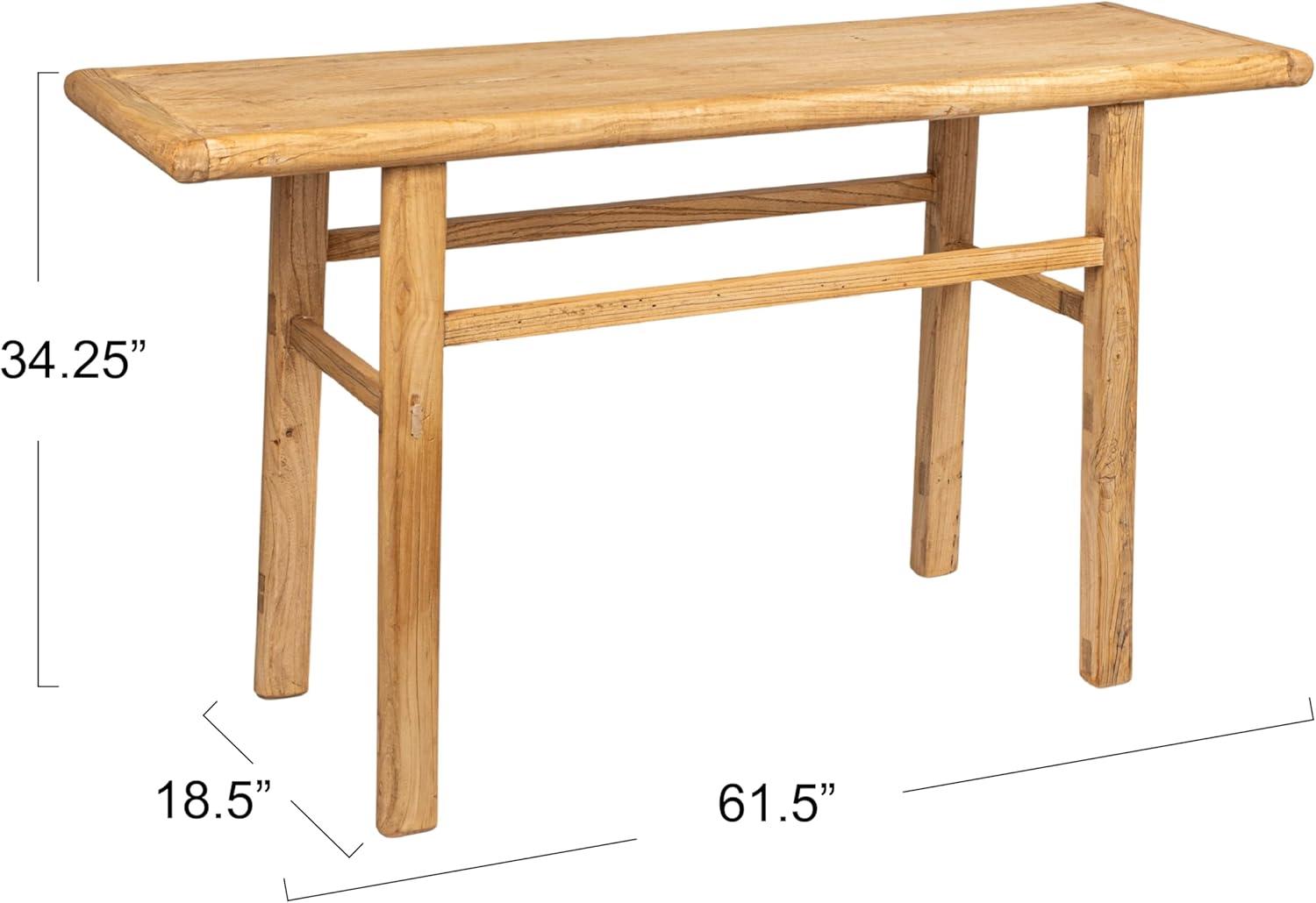 Storied Home Elm Wood Console Table Natural