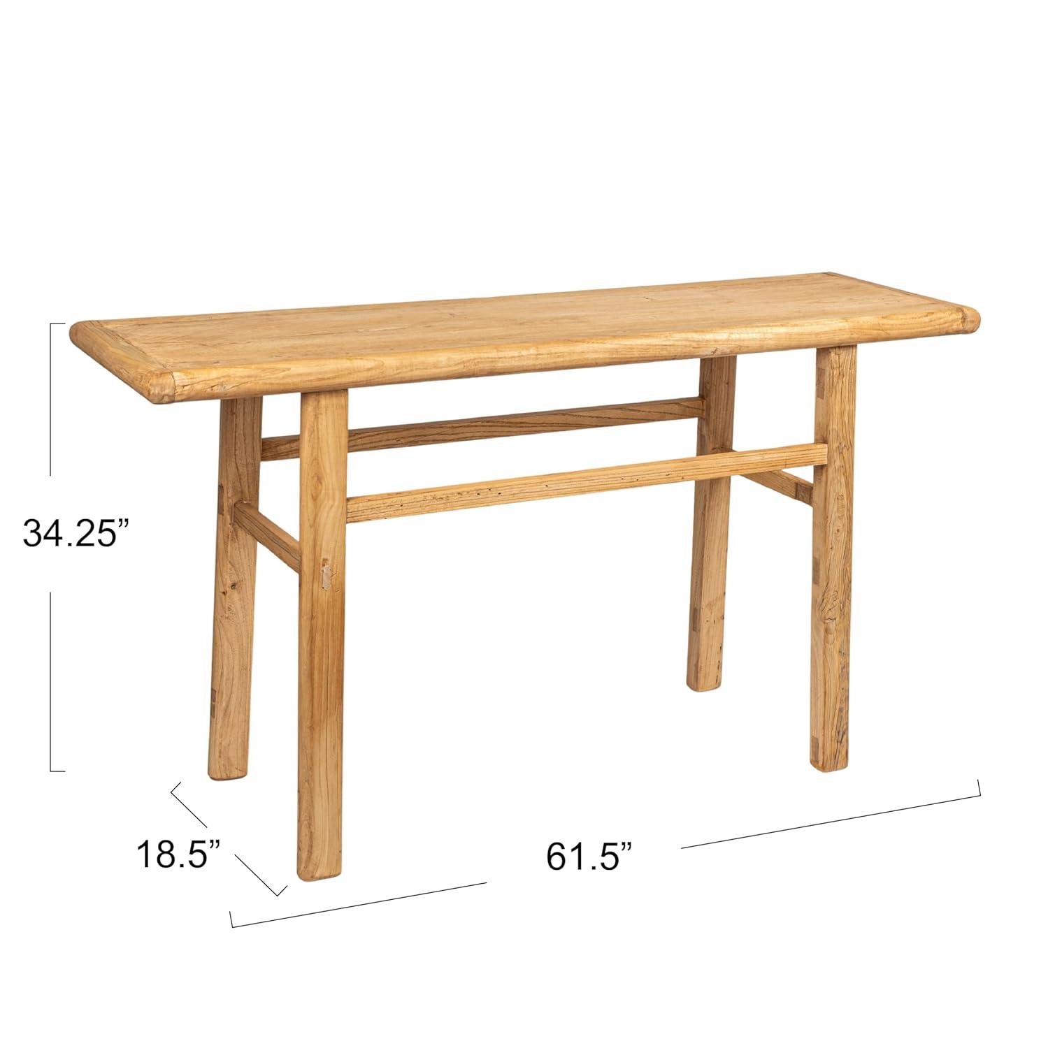 Storied Home Elm Wood Console Table Natural