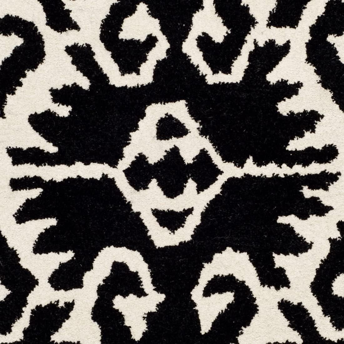 Wyndham WYD323 Hand Tufted Indoor Area Rug - Black/Ivory - 6'x9' - Safavieh.