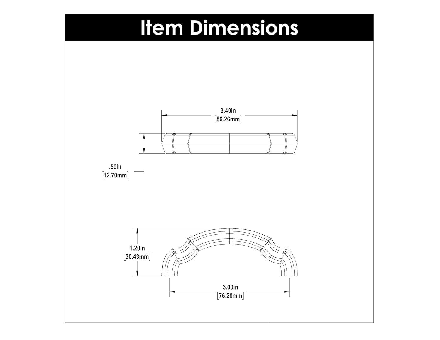 Hickory Hardware Veranda Kitchen Cabinet Handles, Solid Core Drawer Pulls for Cabinet Doors (Set of 10)