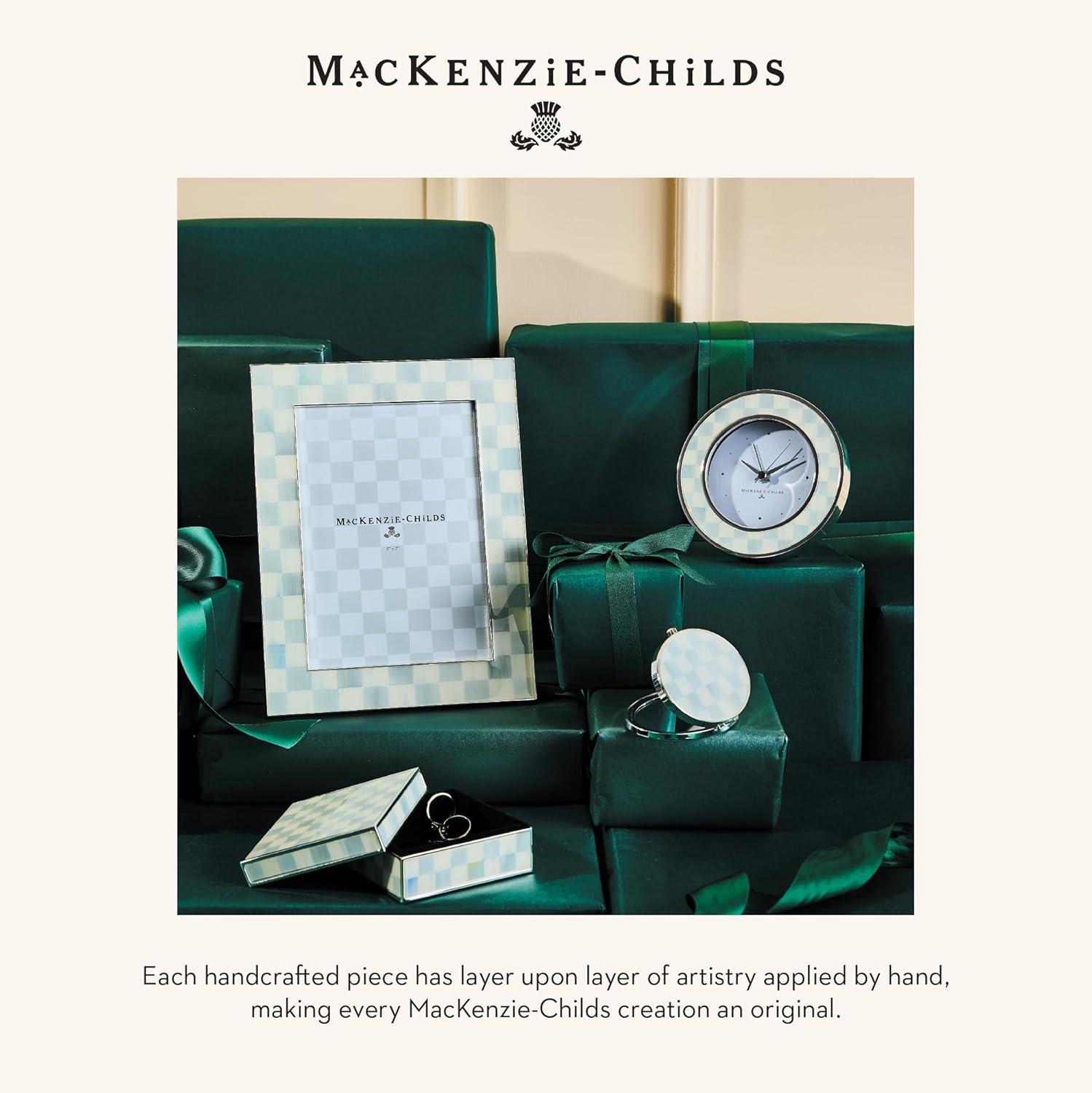 Gray and White Enameled Silver Round Desk Clock