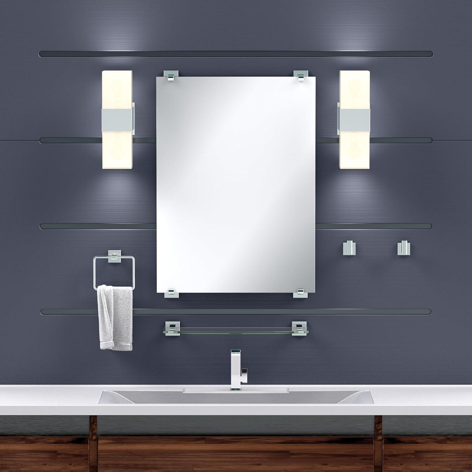 Gatco 4066 Elevate Vanity Glass Shelf, Brushed Brass