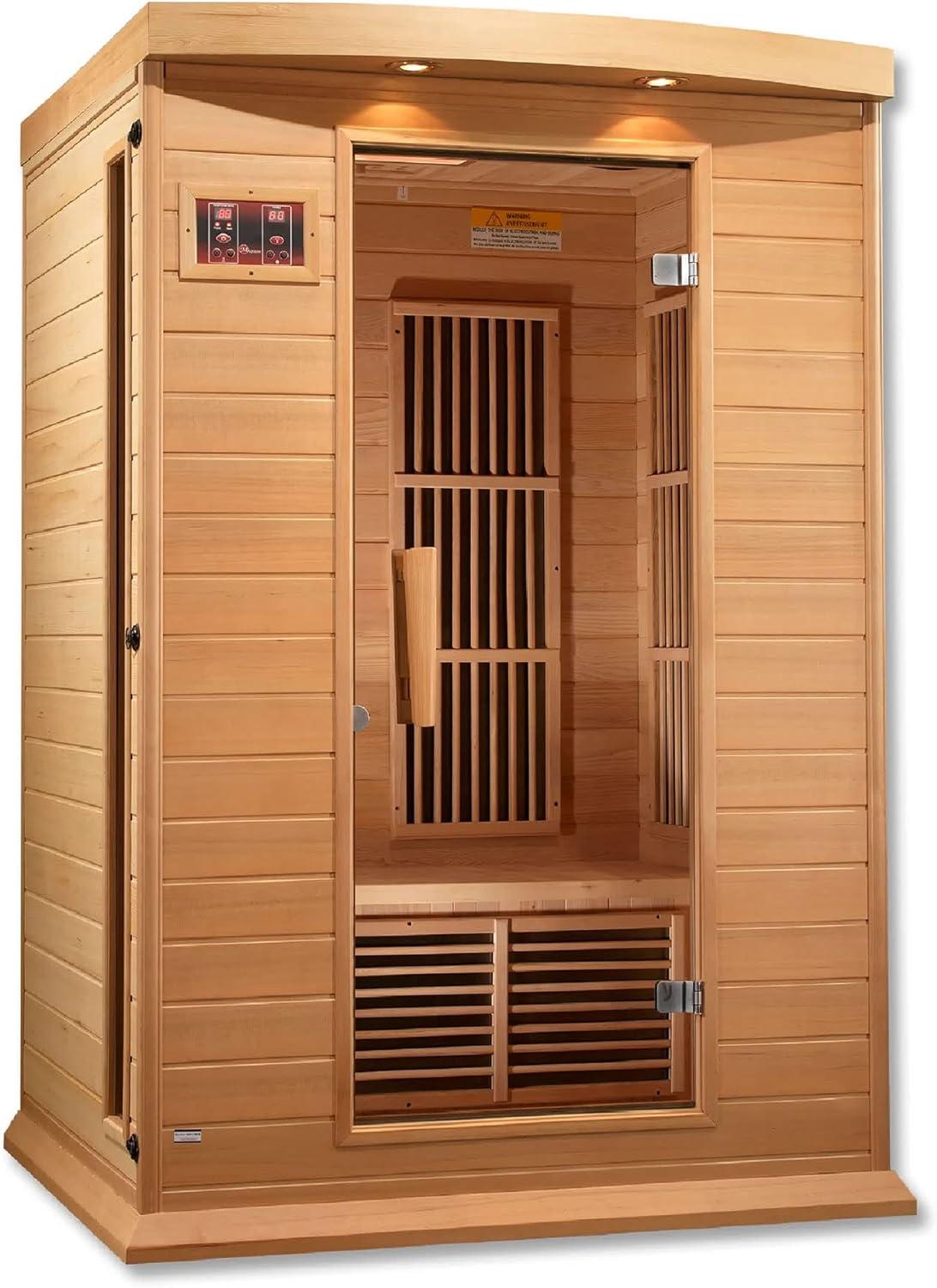 Dynamic Infrared Maxxus 2 - Person Bluetooth Compatible FAR Infrared Sauna in Hemlock