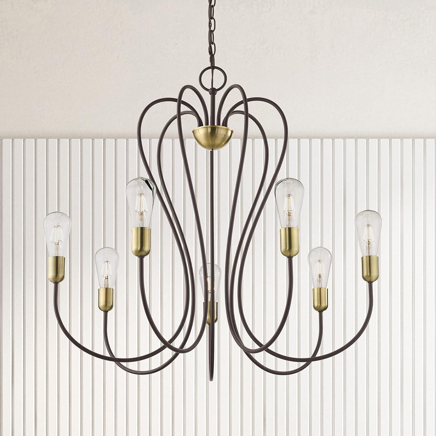 Livex Lighting Lucerne 7 - Light Chandelier in  Antique Brass