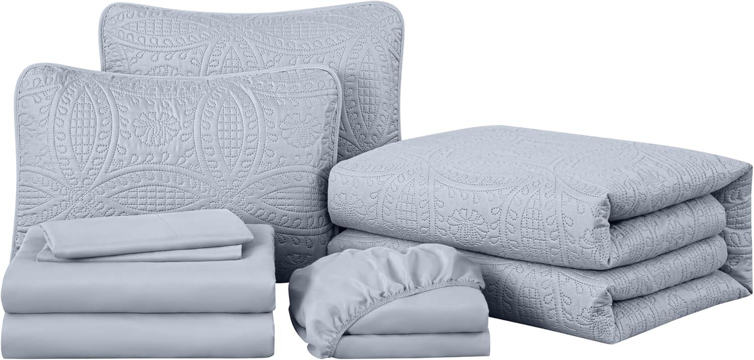 Chezmoi Collection Liam Microfiber 7 Piece Bed in a Bag Comforter Set