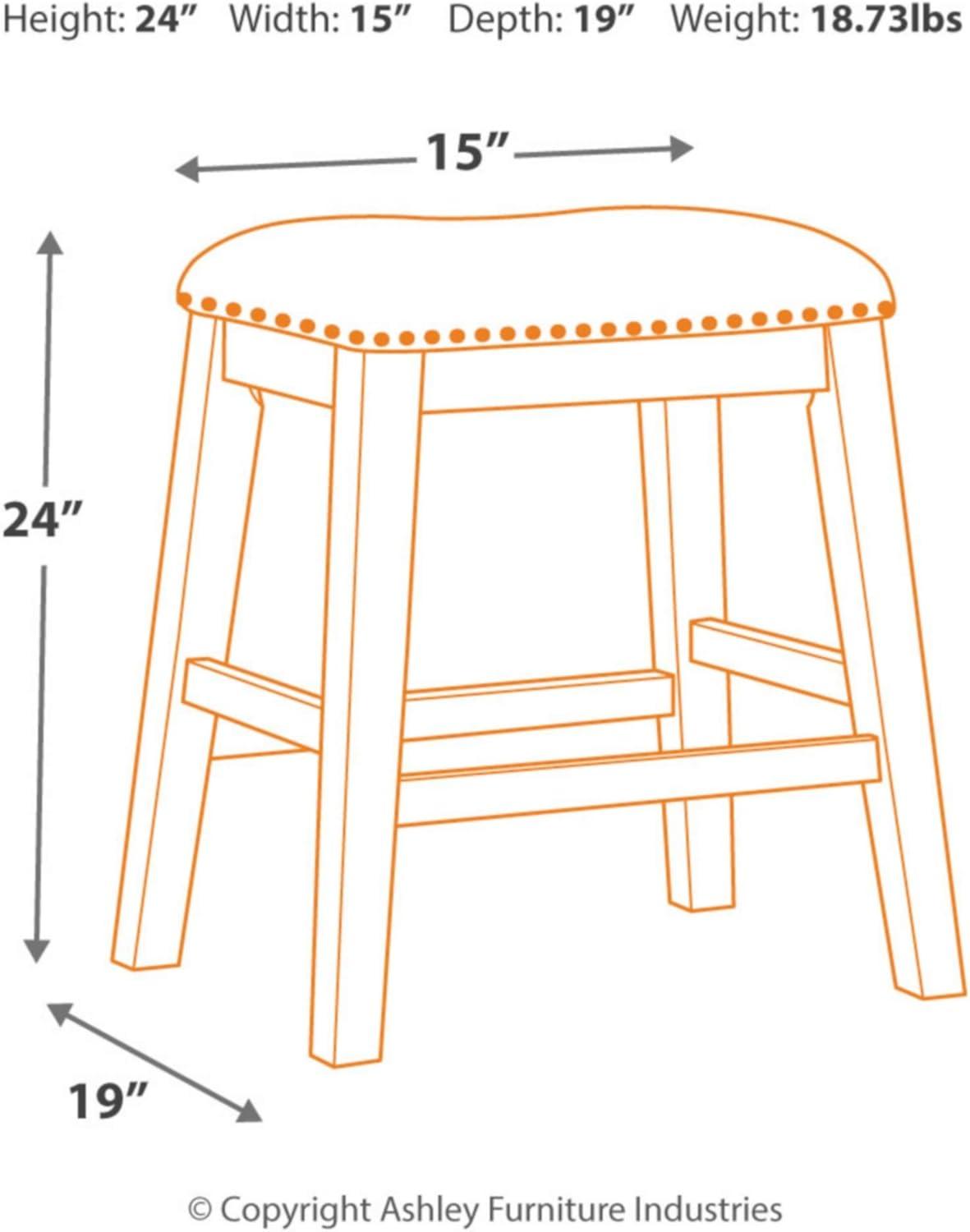 Signature Design by Ashley Caitbrook Rustic 24.4" Counter Height Upholstered Barstool, Set of 2