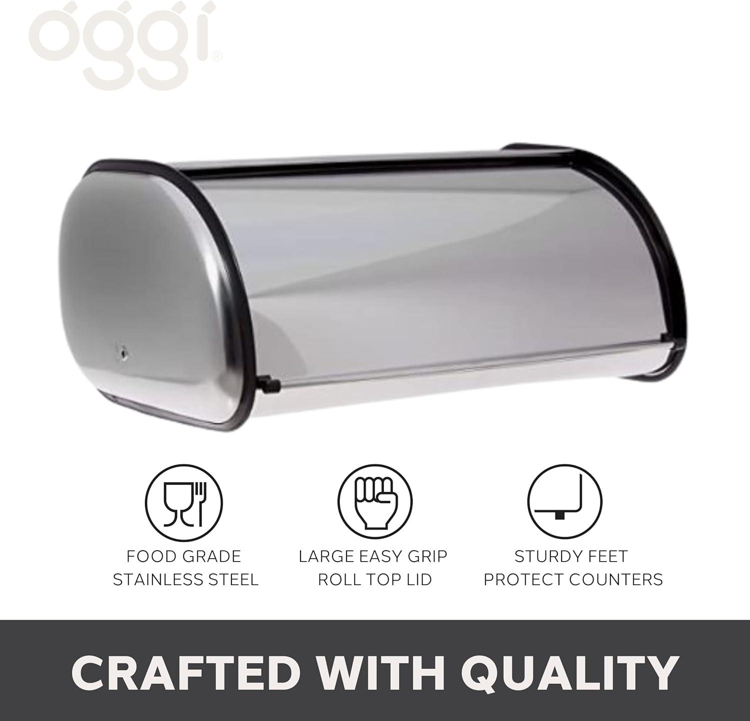 Large Stainless Steel Roll Top Bread Box