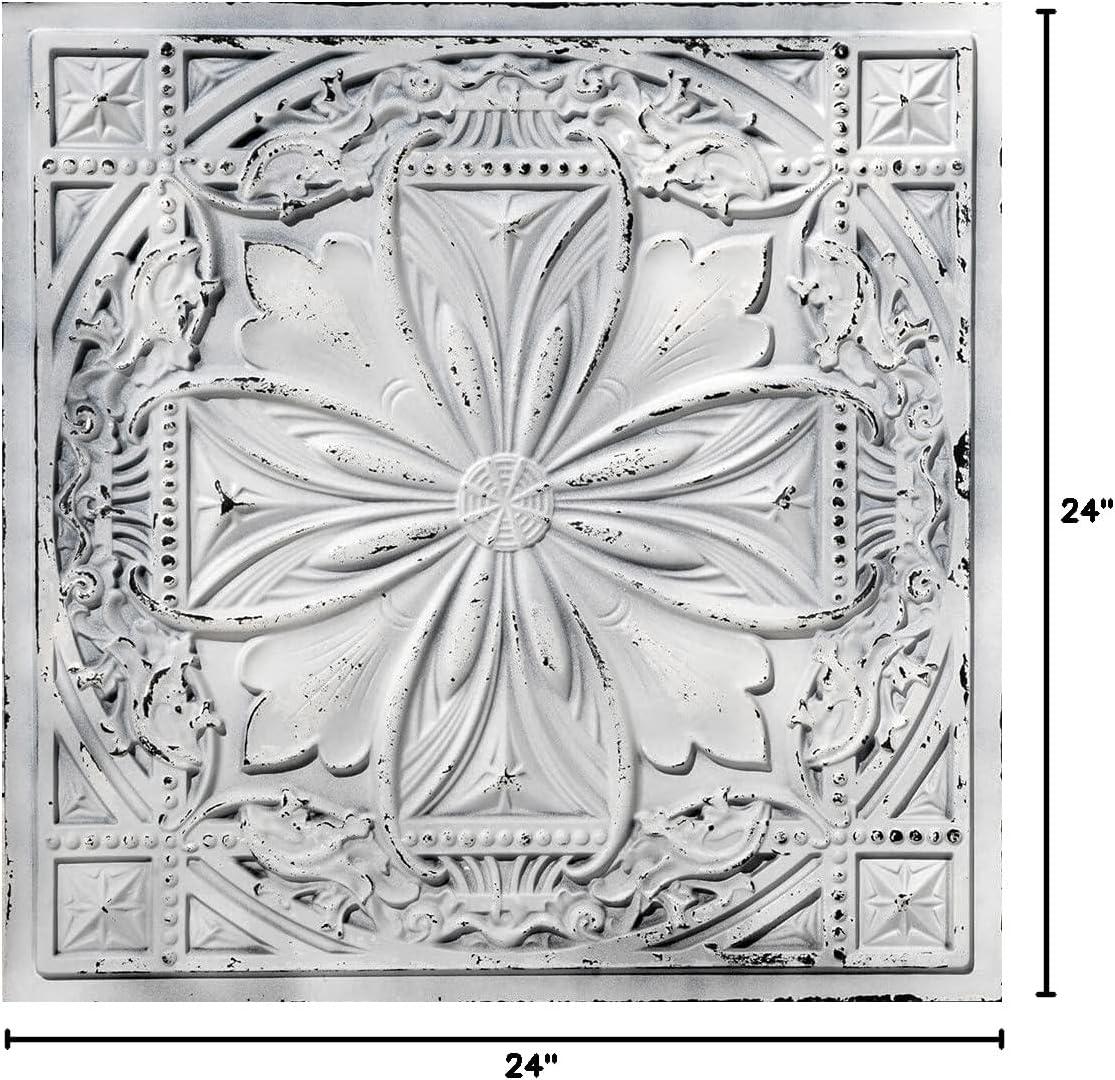 FromPlainToBeautifulInHours Milan 24'' L x 24'' W Textured PVC Drop-In & Glue Up Ceiling Tile Ceiling Tile (Set of 10)