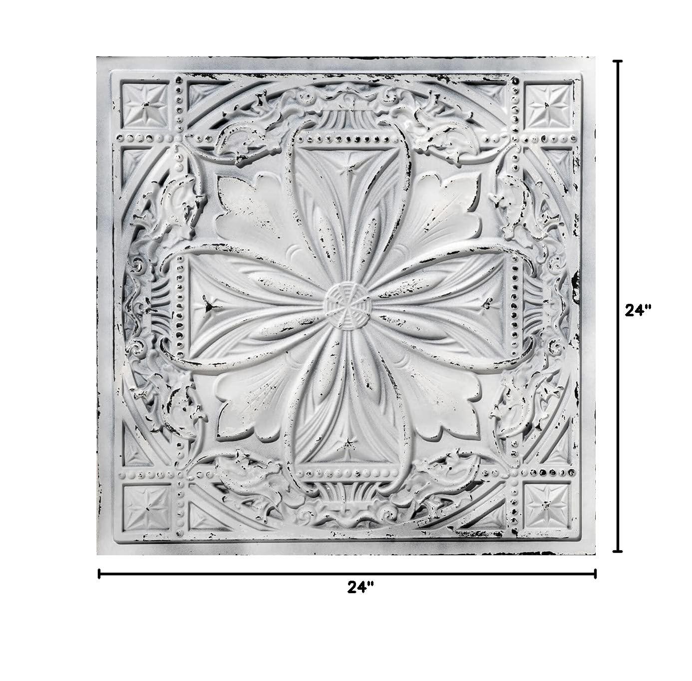 FromPlainToBeautifulInHours Milan 24'' L x 24'' W Textured PVC Drop-In & Glue Up Ceiling Tile Ceiling Tile (Set of 10)