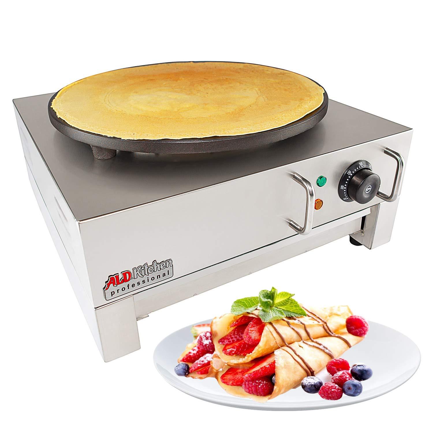 ALDKitchen Crepe Maker Commercial | Electric Pancake Maker | Nonstick 16 Plate | 110V