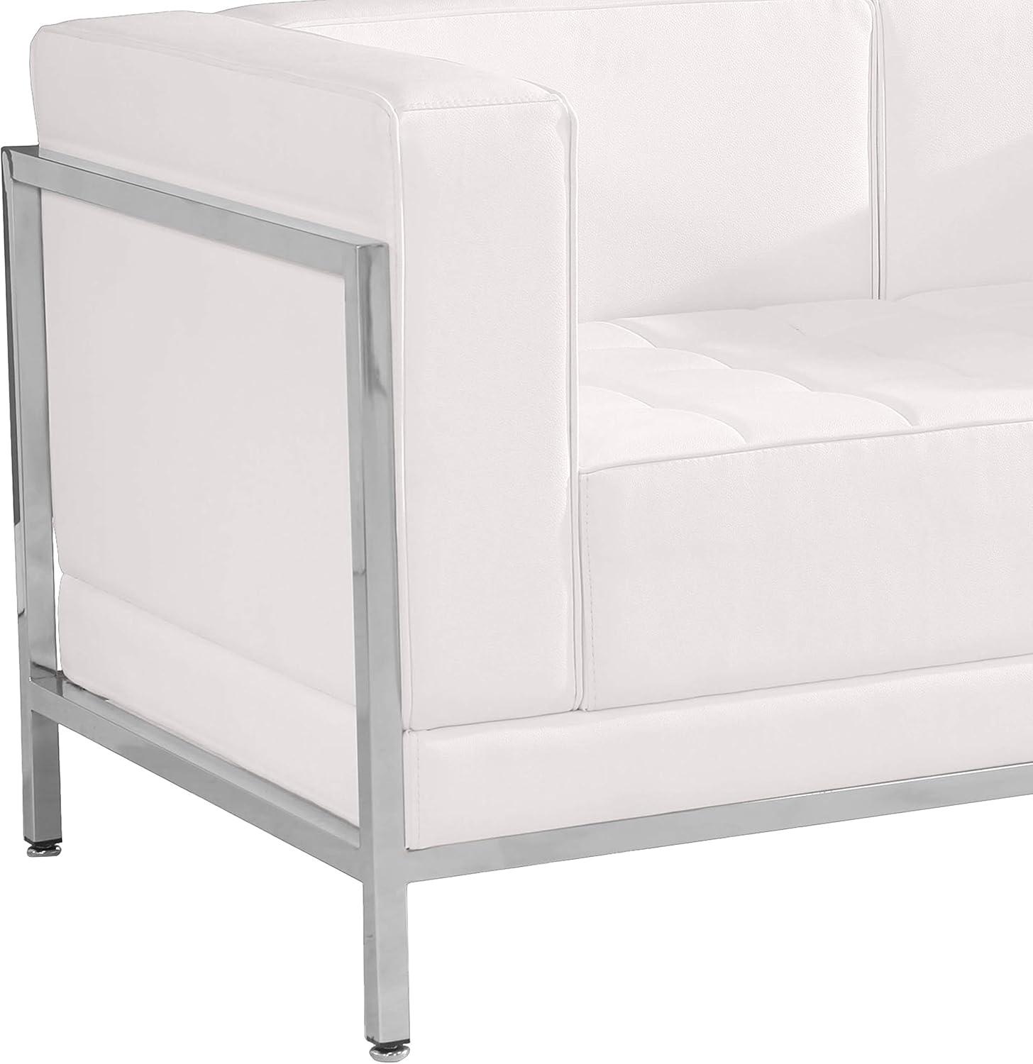 Flash Furniture Imagination Leather Reception Loveseat in White