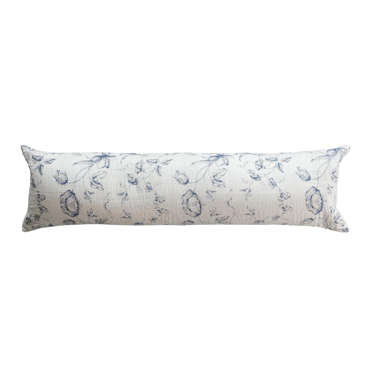 Creative Co-Op Long Patterned Cotton Lumbar Pillow
