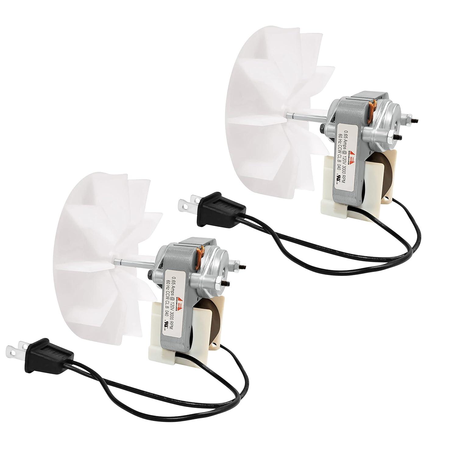 Endurance Pro Universal Bathroom Exhaust Vent Fan Motor Complete Kit Replacement for Broan Nutone C01575, 50 CFM, 120V Uppco, Ventorola E498-1 Bay Motors, Sears 569 Dayton, YJF6158 65100 EM550 (2 pcs)