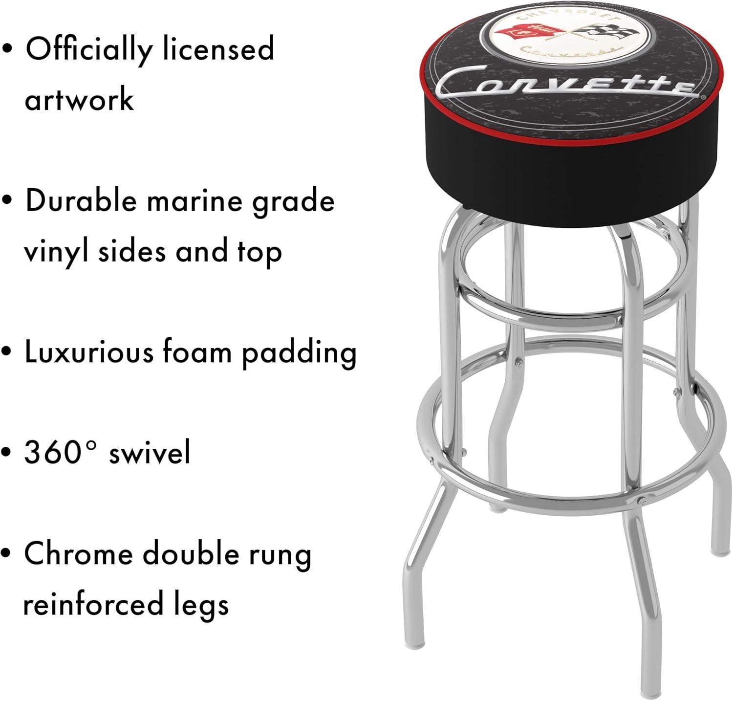 Trademark Global Swivel Upholstered Counter Stool with Metal Frame