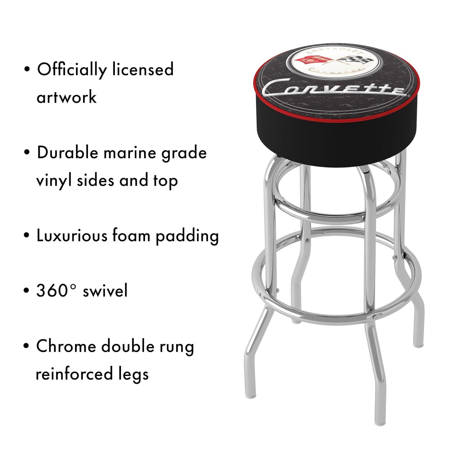 Trademark Global Swivel Upholstered Counter Stool with Metal Frame