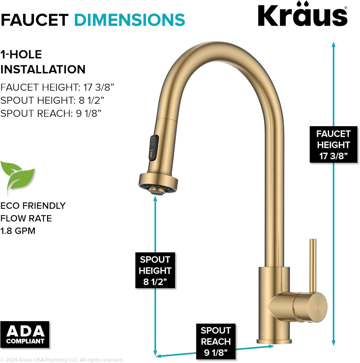 KRAUS Bolden 2-Function Single Handle Pull Down Kitchen Faucet