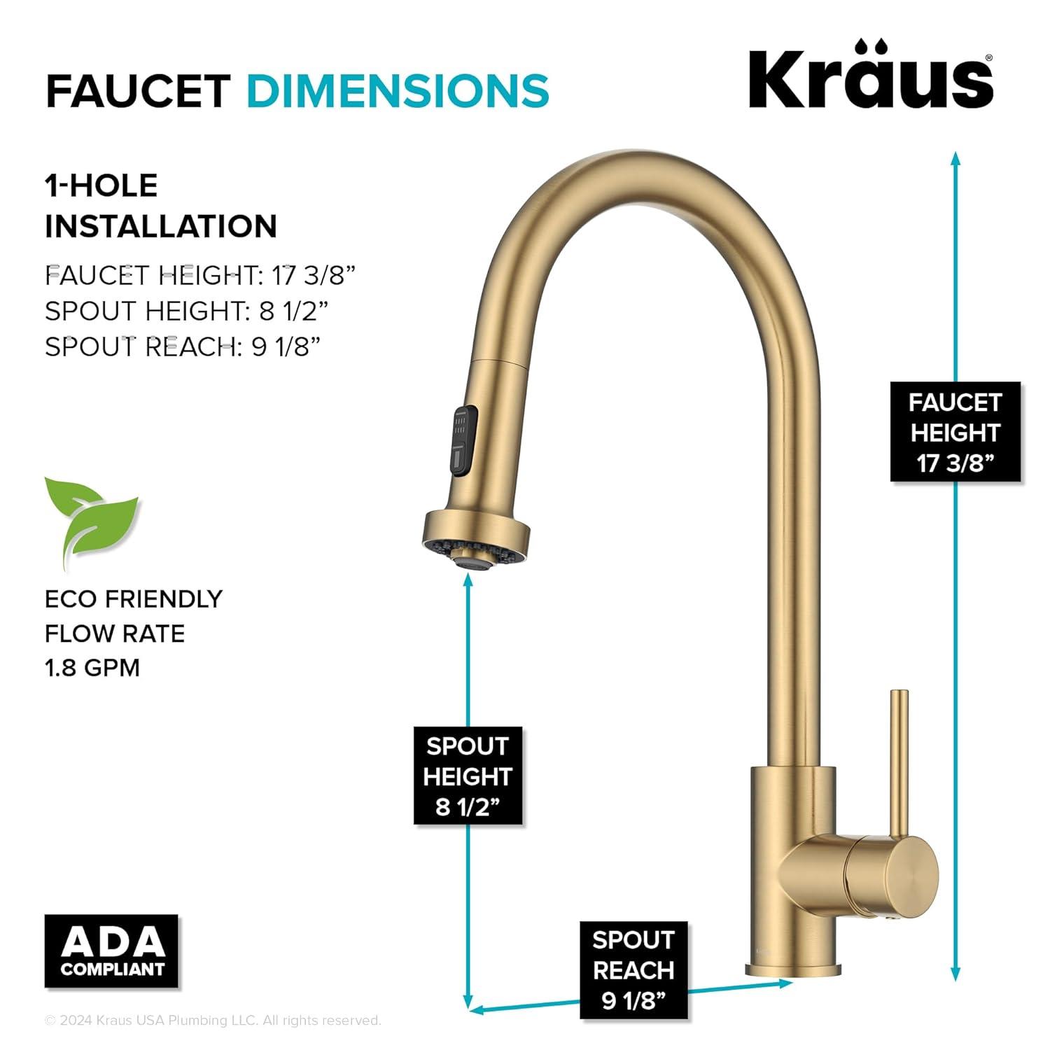KRAUS Bolden 2-Function Single Handle Pull Down Kitchen Faucet