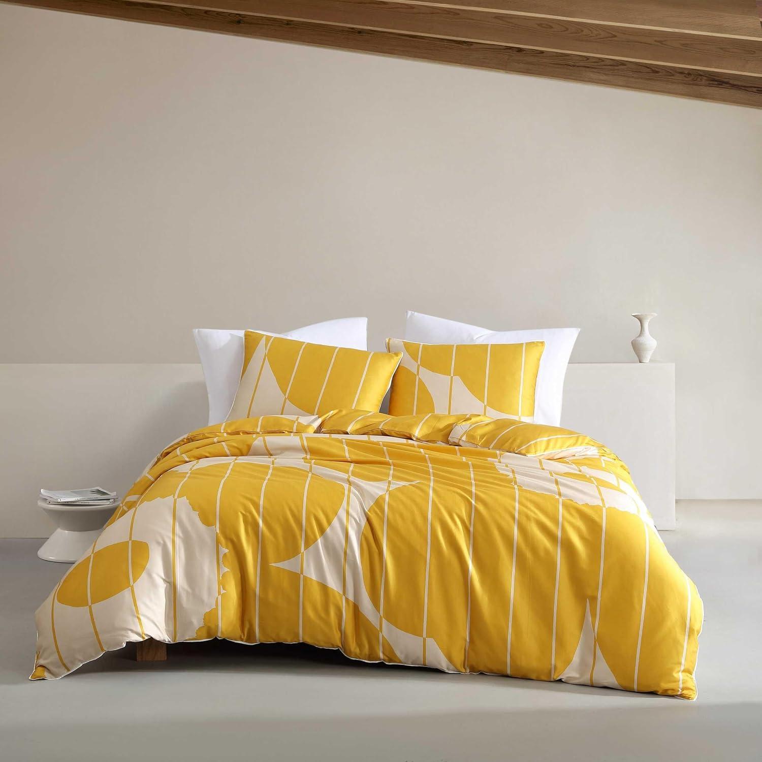 Vesi Unikko Cotton Yellow/Beige Duvet Cover Set