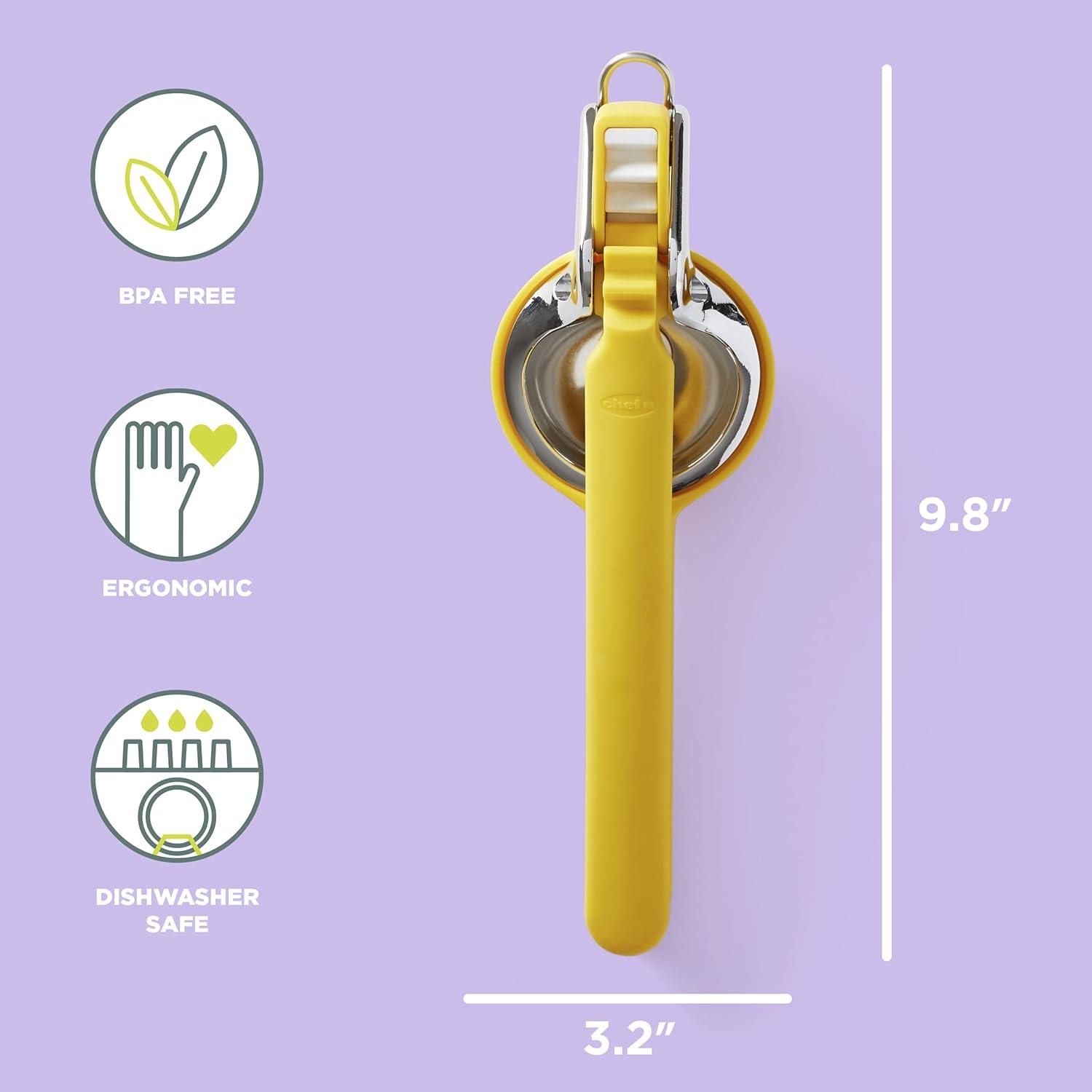 Yellow Stainless Steel Handheld Citrus Juicer