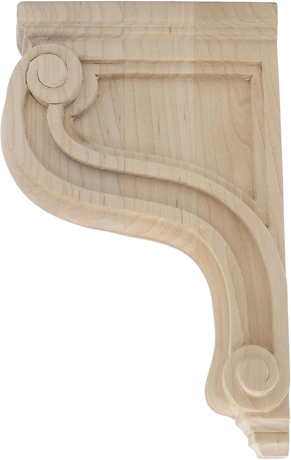 Architectural Products by Outwater L.L.C. 8 in x 2 in x 4-3/4 in Unfinished Small Solid Classic Traditional Plain Wood Corbel