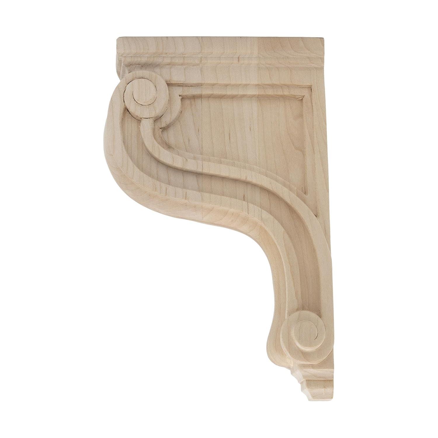 Architectural Products by Outwater L.L.C. 8 in x 2 in x 4-3/4 in Unfinished Small Solid Classic Traditional Plain Wood Corbel