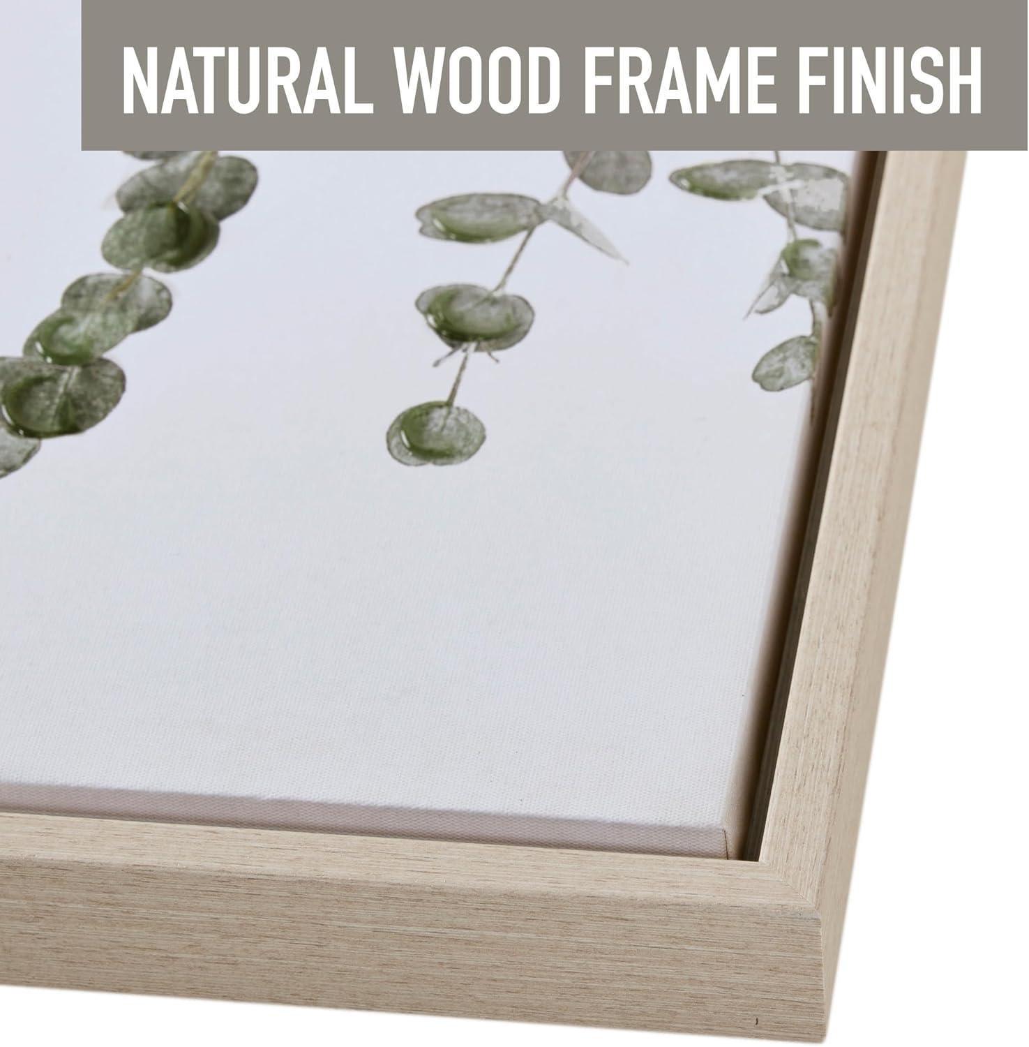 2pc Botanical Waterfall Eucalyptus Framed Canvas Wall Decor Set Green - Ink+Ivy: Modern Vertical Art, D-Ring Ready