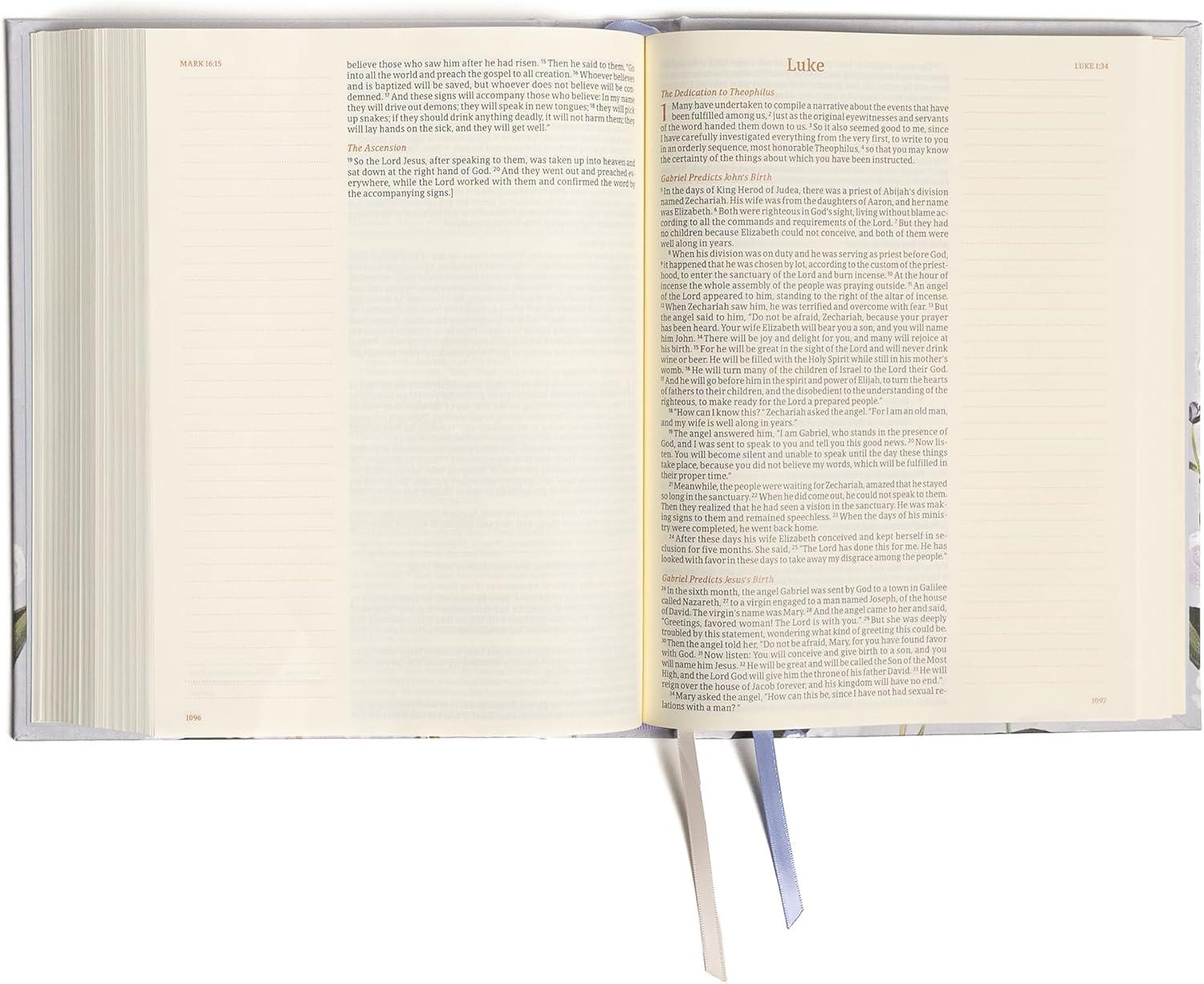 CSB Notetaking Bible, Large Print Hosanna Revival Edition, Lavender/Peach Cloth Over Board - by  Csb Bibles by Holman (Hardcover)