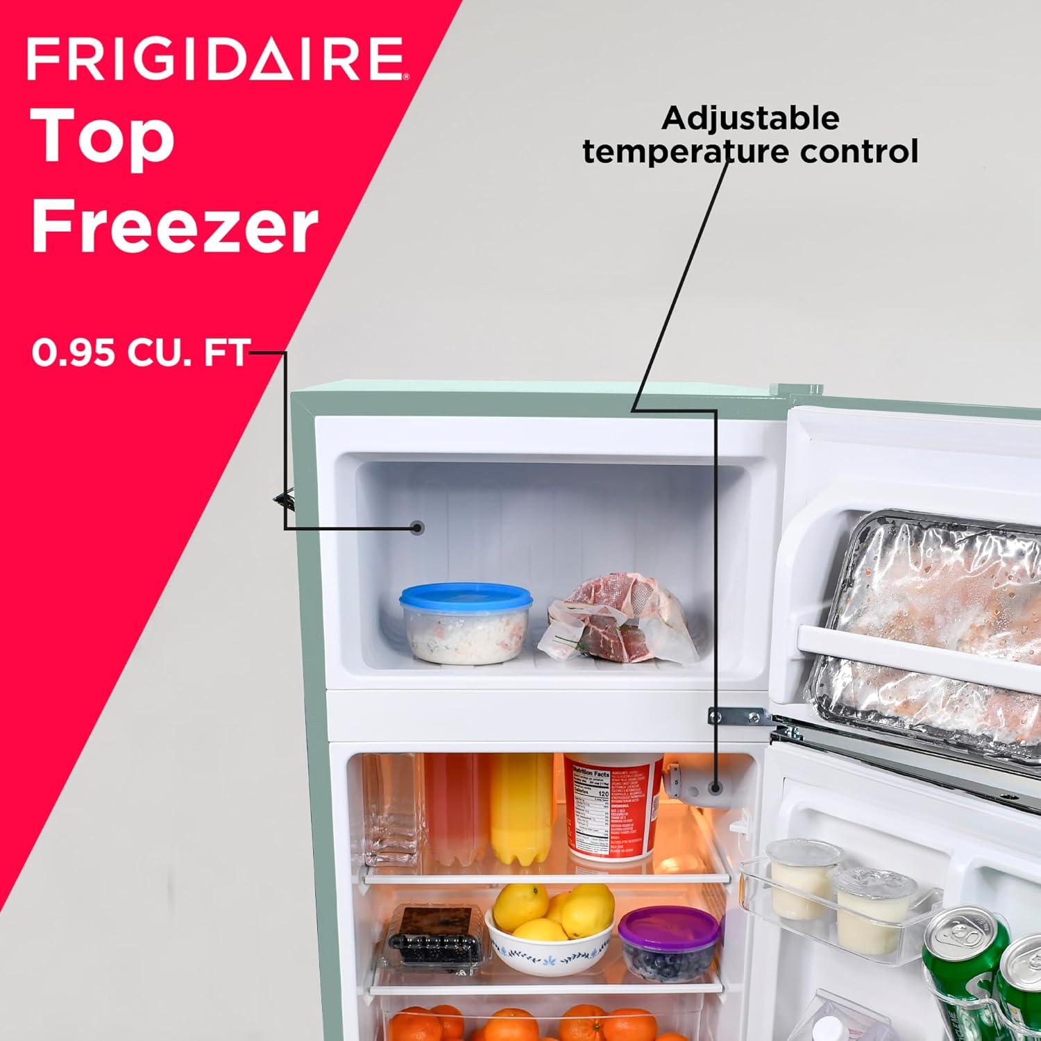 Frigidaire 3.2-Cu Ft. 2-Door Retro Compact Bar Fridge With Freezer And Side Bottle Opener
