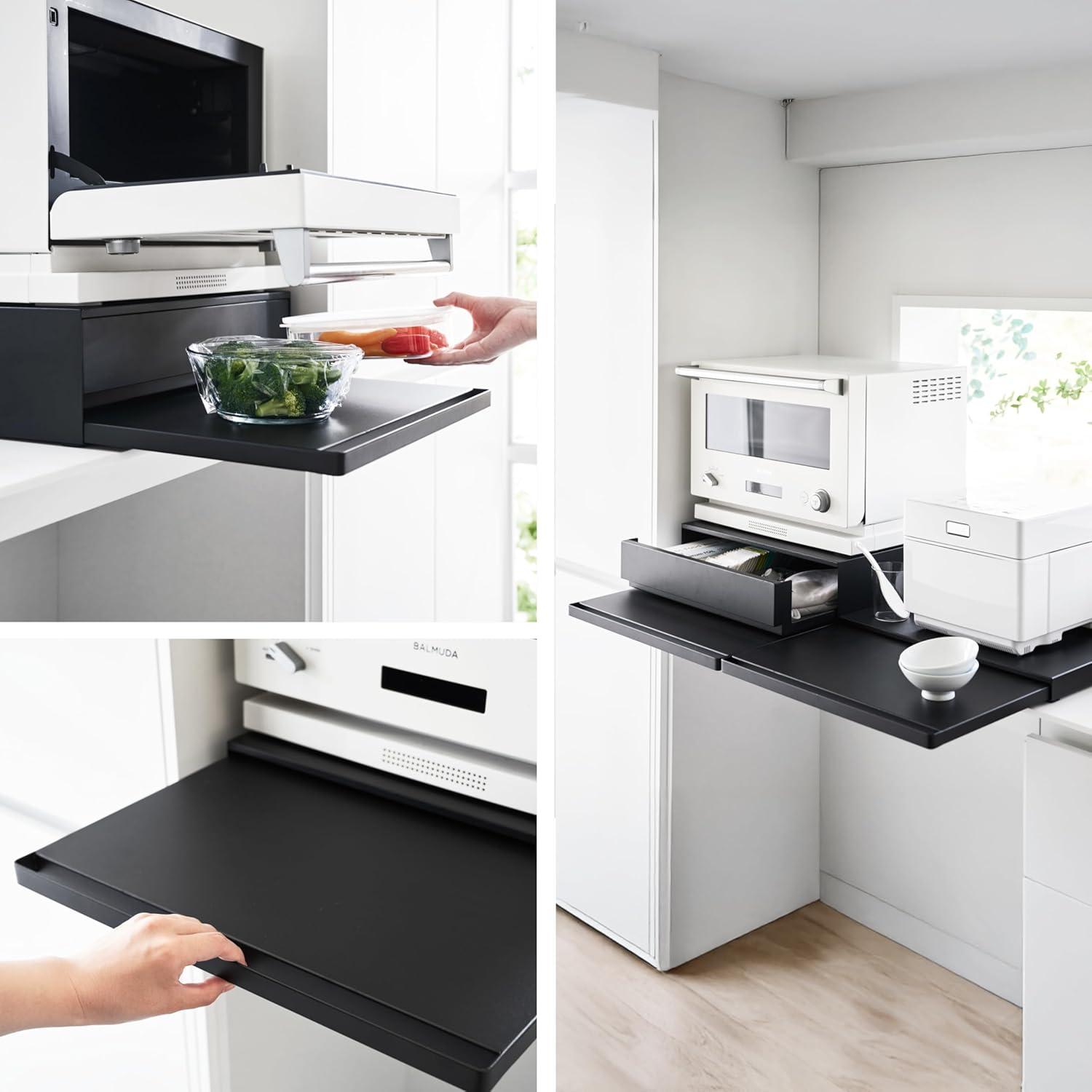 Yamazaki Home Yamazaki Home Countertop Drawer With Pull-Out Shelf, Steel, Holds 37 Lbs