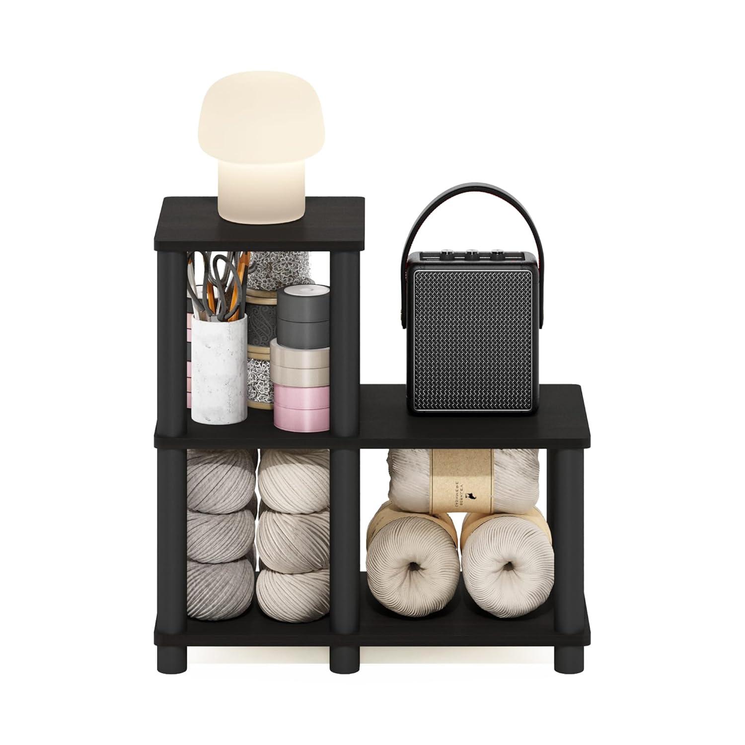 Furinno L-Shelf Open Decorative Bookshelf Multipurpose Bookcase,Espresso