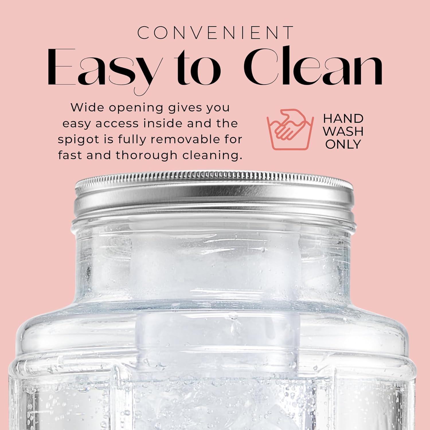 Clear Glass Beverage Dispenser with Galvanized Base and Infuser