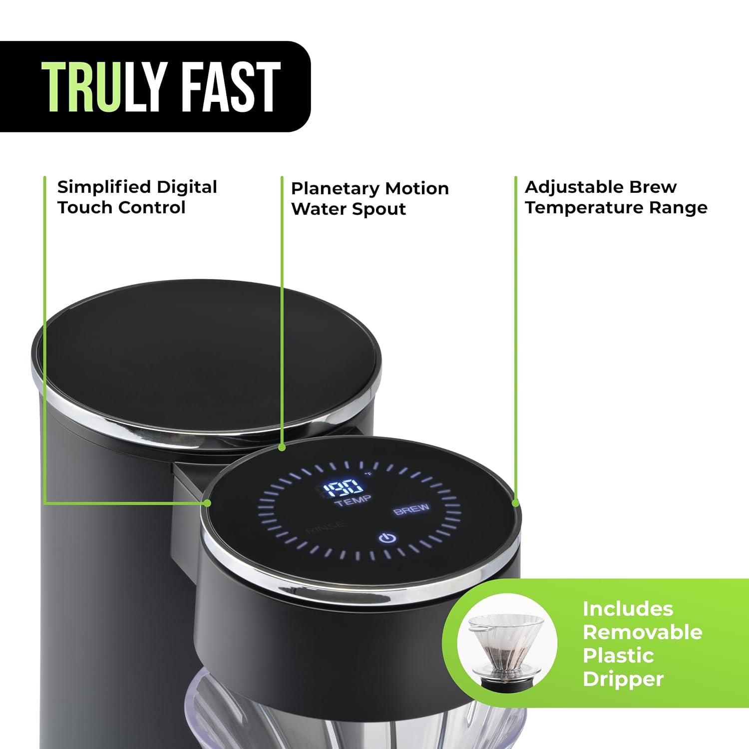 TRU Digital Control Pour Over Black 12-Cup Drip Coffee Maker