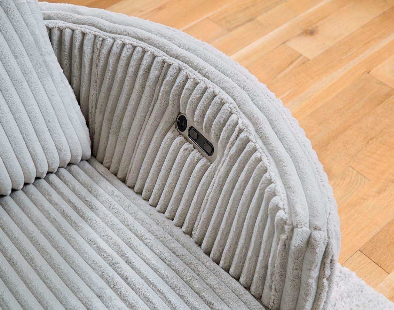 Mega Grey Swivel Glider Recliner with Plush Chenille Upholstery