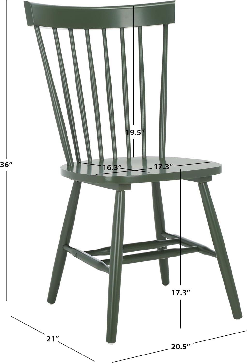 Dusty Green Solid Wood Windsor Side Chair Set of 2