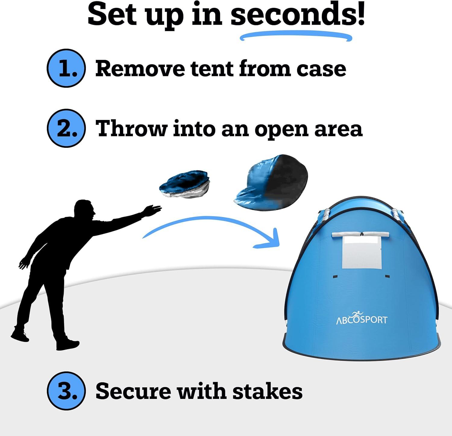 EcoSport 88.6" x 47.2" Pop-up Tent and Automatic Instant Portable Cabana Beach, Camping Tent Pop Up Shade Tent | Beach Tent