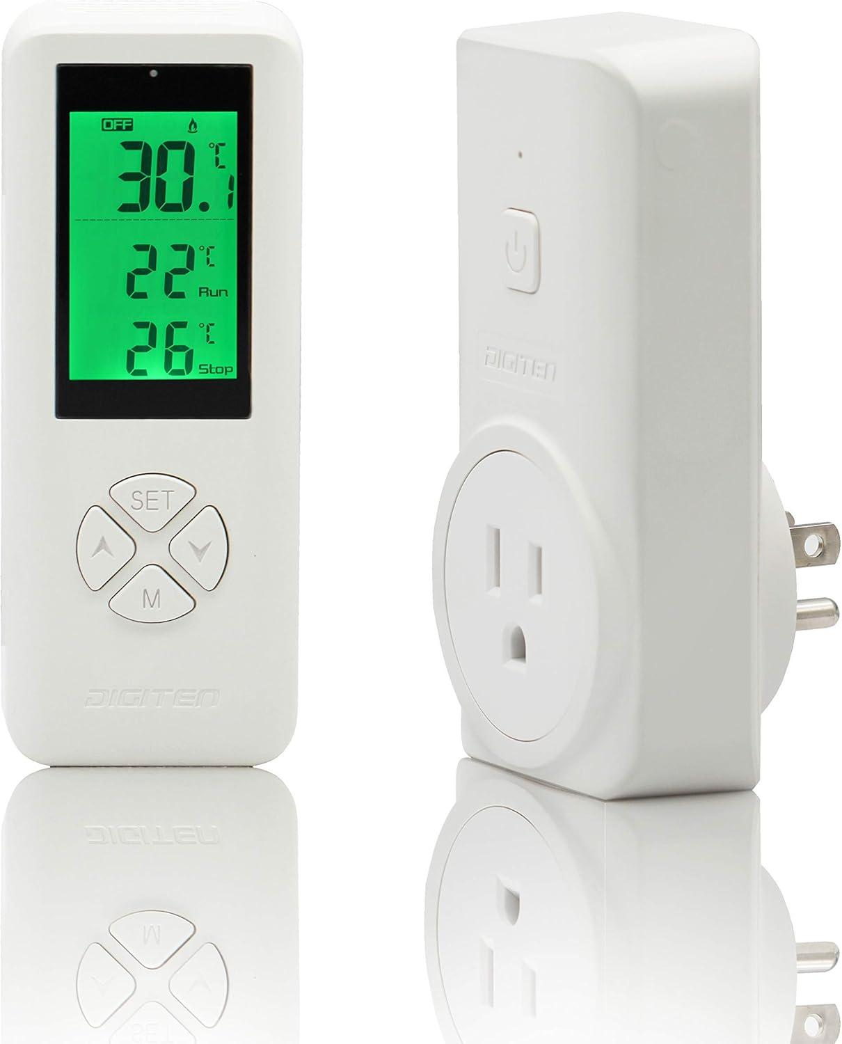 White Digital Wireless Thermostat with Remote Control