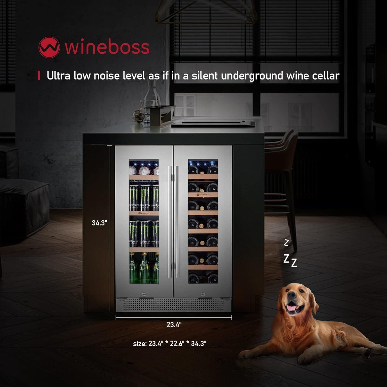 24 Inch Stainless Steel Dual Zone Wine and Beverage Refrigerator