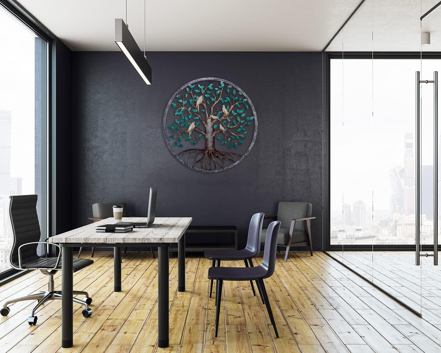 COBEKY Decor Wall Hanging For Living Room Bedroom Garden Porch Patio Office Home Decor, 18In X 18In X 0.88 In